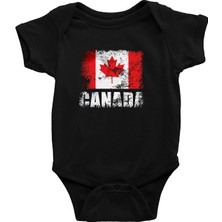 Darkhane Kanada Siyah Unisex Bebek Body - Zıbın
