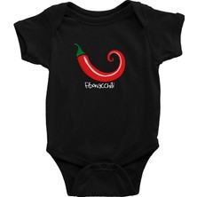 Darkhane Altın Oran Kırmızı Biber Siyah Unisex Bebek Body - Zıbın