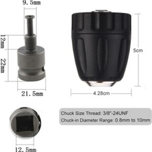 Depolife Somun Sökme Sıkma Makinesi Için 10MM Mandren ve Bits Adaptör Seti 1/2 Hex (Torklu Makinalar Için)