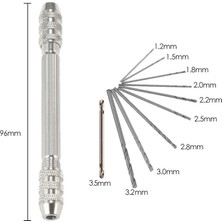 Depolife Mekanik El Matkabı Pim Mengenesi 10LU Matkap Ucu Seti Otomatik Mandrenli Hassas Takı Saatci Boncuk