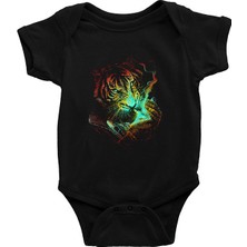 Darkhane Sigara Içen Kaplan Siyah Unisex Bebek Body - Zıbın