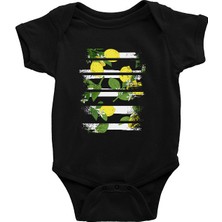 Darkhane Limon Siyah Unisex Bebek Body - Zıbın