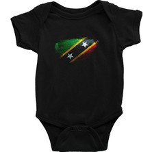 Darkhane Saint Kitts ve Nevis Siyah Unisex Bebek Body - Zıbın