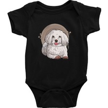 Darkhane Siyah Poodle Kaniş Siyah Unisex Bebek Body - Zıbın