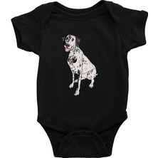 Darkhane Neşeli ve Benkli Dalmaçyalı Siyah Unisex Bebek Body - Zıbın