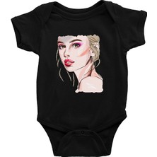 Darkhane Güzel Kız Siyah Unisex Bebek Body - Zıbın