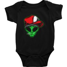 Darkhane Gangster Alien Siyah Unisex Bebek Body - Zıbın