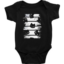 Darkhane Kara Kedi Siyah Unisex Bebek Body - Zıbın