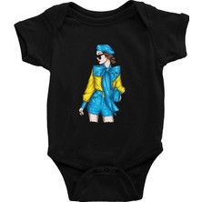 Darkhane Ukraynalı Kız Fashion Siyah Unisex Bebek Body - Zıbın