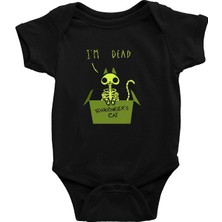 Darkhane Schrödinger'in Kedisi Kurukafa Siyah Unisex Bebek Body - Zıbın