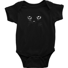 Darkhane Kara Kedi Siyah Unisex Bebek Body - Zıbın