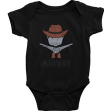 Darkhane Kovboy Kedi Siyah Unisex Bebek Body - Zıbın