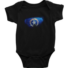 Darkhane Kuzey Mariana Adaları - Northern Mariana Islands Siyah Unisex Bebek Body - Zıbın