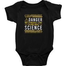 Darkhane Bilim Tehlikeli Siyah Unisex Bebek Body - Zıbın