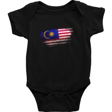Darkhane Malezya - Malaysia Siyah Unisex Bebek Body - Zıbın