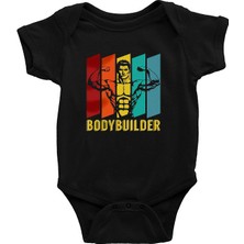 Darkhane Body Builder Siyah Unisex Bebek Body - Zıbın