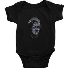 Darkhane Marie Curie Tipografi Siyah Unisex Bebek Body - Zıbın