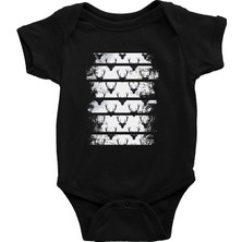 Darkhane Duvarda Geyik Kafası Başı Siyah Unisex Bebek Body - Zıbın