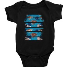 Darkhane Vatoz  ve Karetta Siyah Unisex Bebek Body - Zıbın