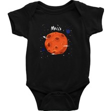 Darkhane Kızıl Gezegen Mars Siyah Unisex Bebek Body - Zıbın