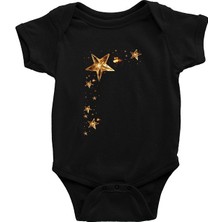 Darkhane Yıldız Siyah Unisex Bebek Body - Zıbın