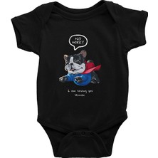 Darkhane Süper Buldog Siyah Unisex Bebek Body - Zıbın