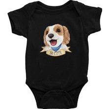 Darkhane Çok Tatlı Poodle Kaniş Siyah Unisex Bebek Body - Zıbın