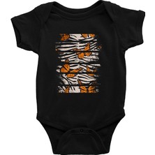 Darkhane Zebra Kelebekler  Siyah Unisex Bebek Body - Zıbın
