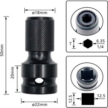 Depolife 1/2 Matkap Chuck Mandrenli Adaptör Somun Sökme Makinesini Hex Bits Uç Dönüştürme Paratı