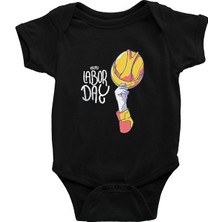 Darkhane 1 Mayıs Siyah Unisex Bebek Body - Zıbın
