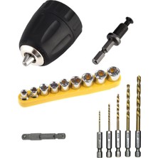 Depolife Altıgen Hex Adaptörlü Shank 1/4" Girişli 3/8" Mandren Lokma Matkap Ucu Seti