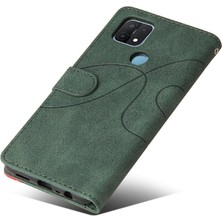 SZY Mall Oppo A15 Iki Renkli Dikiş Kickstand Koruyucu Pu Deri Flip Için Kılıf (Yurt Dışından)