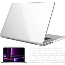 TEKNETSTORE Macbook Pro 16 Inç M3 / M3 Pro / M3 Max A2991 Uyumlu Koruma Kılıf + Şeffaf Klavye Kılıfı +Film