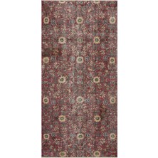 Eşsiz Vintage Eskitme Halı 134X282 cm 10394