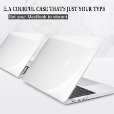 TEKNETSTORE Macbook Pro 14 Inç M3 / M3 Pro / M3 Max A2992 Uyumlu 360 Tam Koruyucu Kristal Şeffaf Simli Kapak