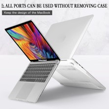 TEKNETSTORE Macbook Pro 14 Inç M3 / M3 Pro / M3 Max A2992 Uyumlu 360 Tam Koruyucu Kristal Şeffaf Simli Kapak