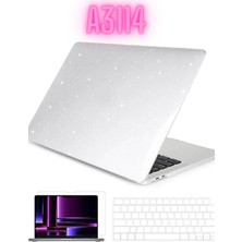 TEKNETSTORE Apple Macbook Air 2024 15 Inç M3 Çip A3114 Simli Kılıf / Klavye Kılıfı / Ekran Koruyucu Film Seti