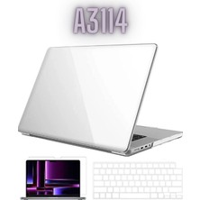 TEKNETSTORE Apple Macbook Air 2024 15 Inç M3 Çip A3114 Şeffaf Kılıf / Klavye Kılıfı / Ekran Koruyucu Film Seti