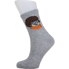 Look Socks Velma Dinkley Karakter Desenli Gri Kolej Çorap 3 Çift