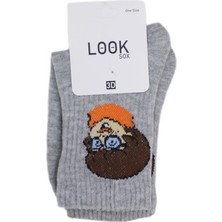 Look Socks Velma Dinkley Karakter Desenli Gri Kolej Çorap 3 Çift