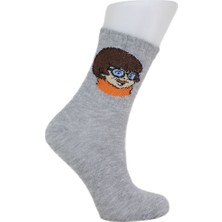 Look Socks Velma Dinkley Karakter Desenli Gri Kolej Çorap 3 Çift