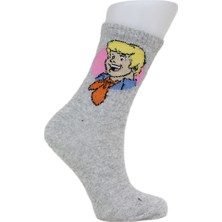 Look Socks Fred Jones Karakter Desenli Gri Kolej Çorap