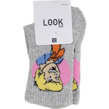 Look Socks Fred Jones Karakter Desenli Gri Kolej Çorap