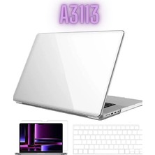 TEKNETSTORE Macbook Air 2024 13.6 Inç M3 Çip A3113 Tam Uyumlu Alt Üst Kılıf Klavye Kılıfı Ekran Koruyucu Film