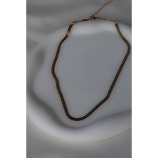 Inure Jewerly Crushıng Gold Çelik Kolye