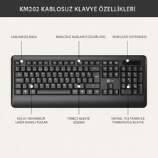 Lecoo KW202 Kablosuz Türkçe Q Klavye & Mouse Set Siyah