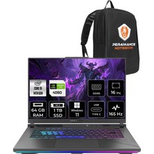 ASUS Rog Strix G16 Intel Core I9 14900HX 64GB 1tb SSD RTX4060/8GB 165Hz 16" Fhd+ W11P Taşınabilir Bilgisayar N3095 & Per4 Çanta N3095P413