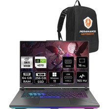 Asus Rog Strix G16 Intel Core I9 14900HX 64GB 256GB SSD RTX4070/8GB 165Hz 16" Fhd+ W11H Taşınabilir Bilgisayar N3088 & Per4 Çanta N3038P371