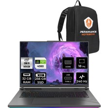 Asus Rog Strix G18 Intel Core I9 14900HX 32GB 256GB SSD RTX4080/12GB 240Hz 18" Qhd+ Fdos Taşınabilir Bilgisayar N6092 & Per4 Çanta N6092P316