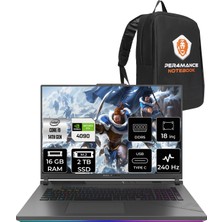 Asus Rog Strix Scar 18 Intel Core I9 14900HX 16GB 2tb SSD RTX4090/16GB 240Hz 18" Qhd+ Fdos Taşınabilir Bilgisayar N6100 & Per4 Çanta N6100P309